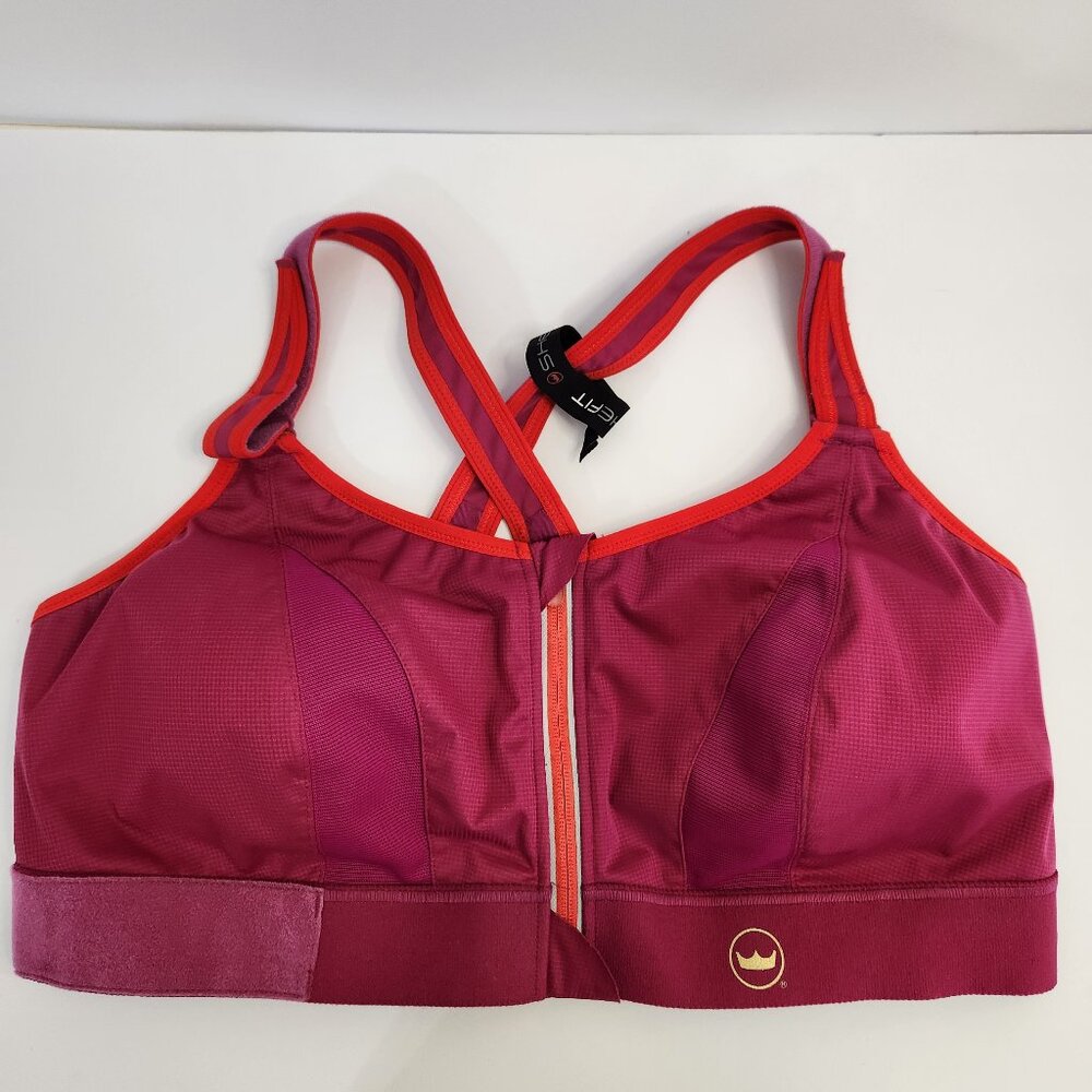Shefit Ultimate Sports Bra Magenta/Pink Orange/Red 5 Luxe Zip Discontinued Color